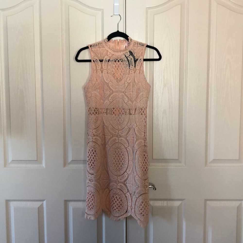 Medium Peach crochet/lace dress with cutouts